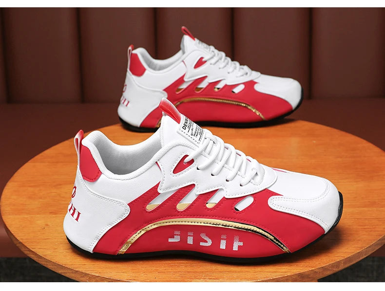 2025 Men Sneaker High Quality Leather Casual Shoes for Men Fashion All-match Sports Shoes Platform Comfortable Men Running Shoes