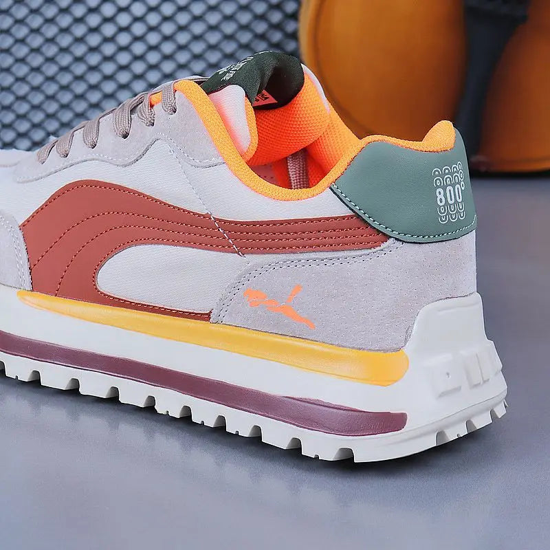 2025 new high-end casual sports shoes are light, breathable, comfortable and multi-color stitching men's shoes.