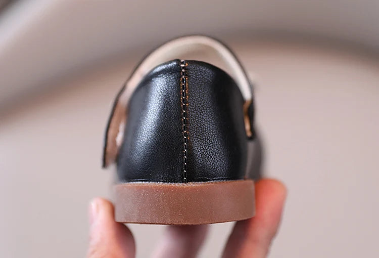 Spring and Autumn Children's Shoes, Small Leather Shoes  Casual Babies Square Mouth Shoes Bow Ties  Princess Shoes Single Shoes