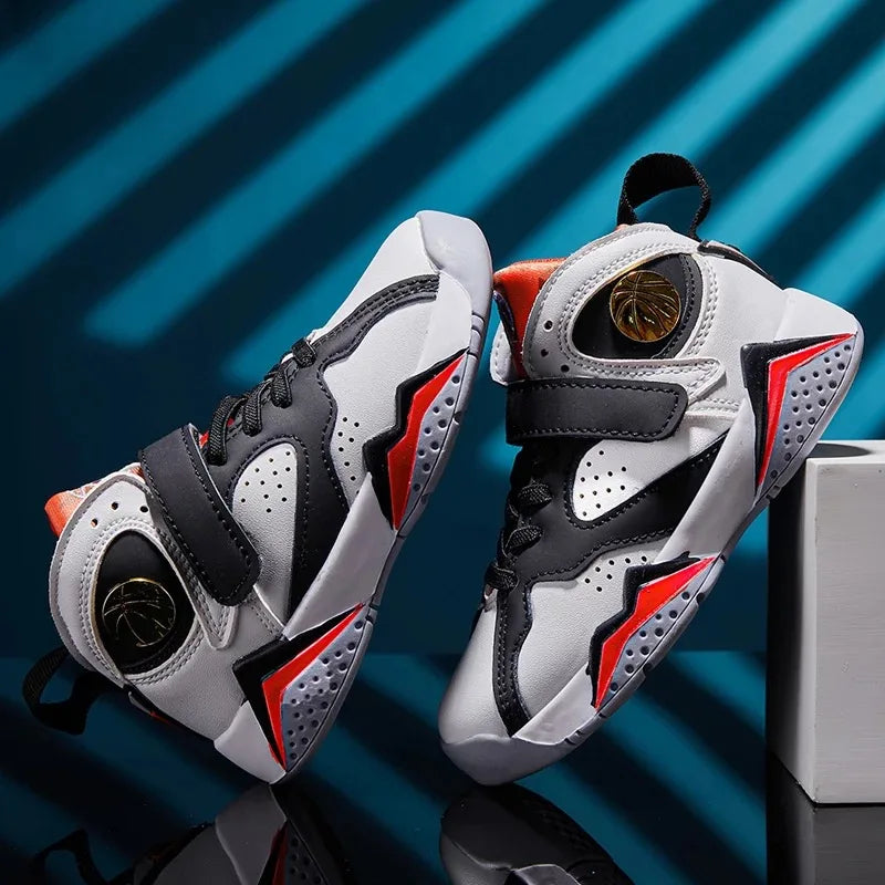 Boys Basketball Shoes - Non-Slip Breathable Athletic Sneakers for Kids