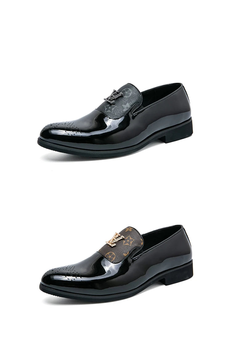 Men's Genuine Leather Tassel Loafers Black Formal Dress Shoes Slip-On Wedding Brogues 2025 Fashion Casual Loafers