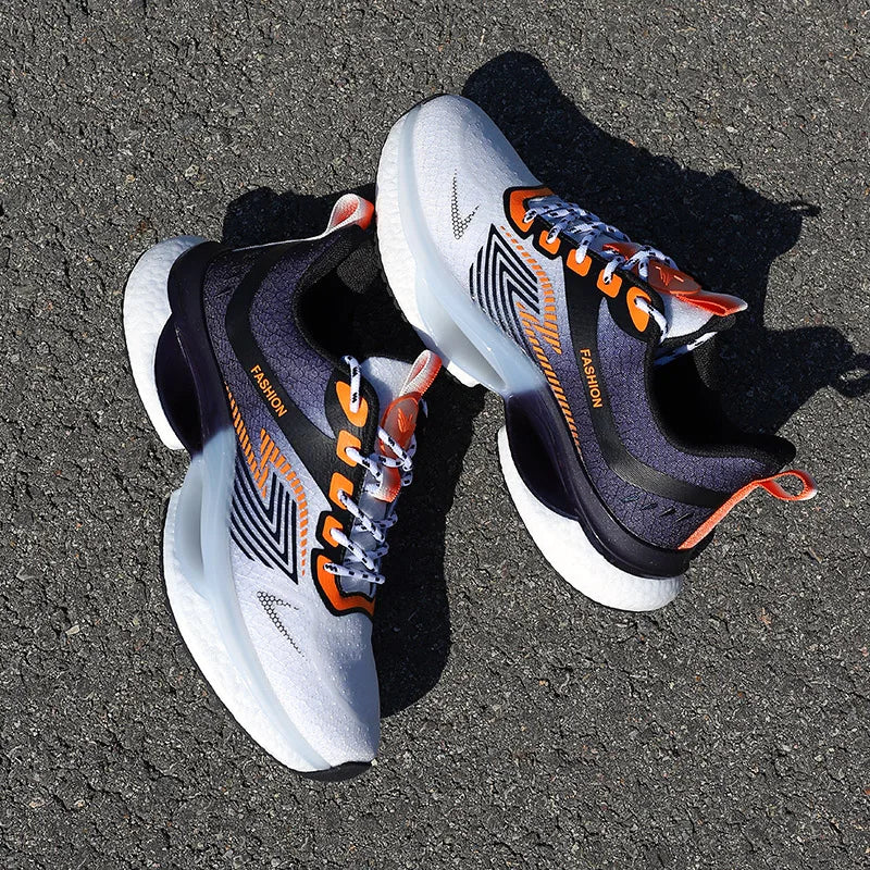 Air Cushion Carbon Plate Sports Running Shoes Men Breathable Lightweight Women's Comfortable Athletic Nonskid Sneakers