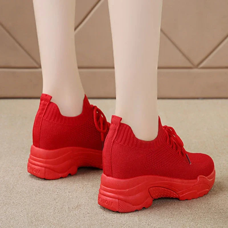 Hidden Heels Women Platform Sneakers Mesh Breathable Casual Shoes for Women Fashion Outdoor Women Running Shoes tenis de mujer