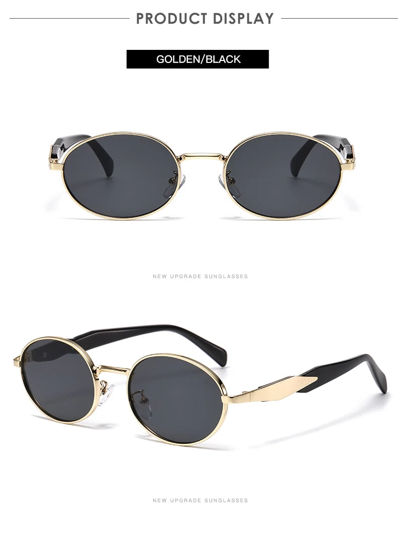 Car Sun Glasses 3pcs New Metal Small Oval Sunglasses Women Trend High Quality Classic Men Luxury Brand Eyewear Unisex