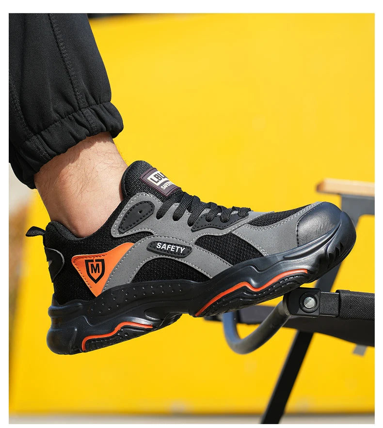 Work Sneakers for Men Safety Shoes Anti-smash Anti puncture Indestructible Shoes Breathable comfort Steel Toe Protection Shoes