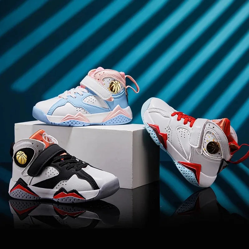 Boys Basketball Shoes - Non-Slip Breathable Athletic Sneakers for Kids