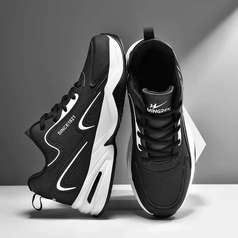 Men's Waterproof Leather Sneakers - Outdoor Walking Sports Shoes