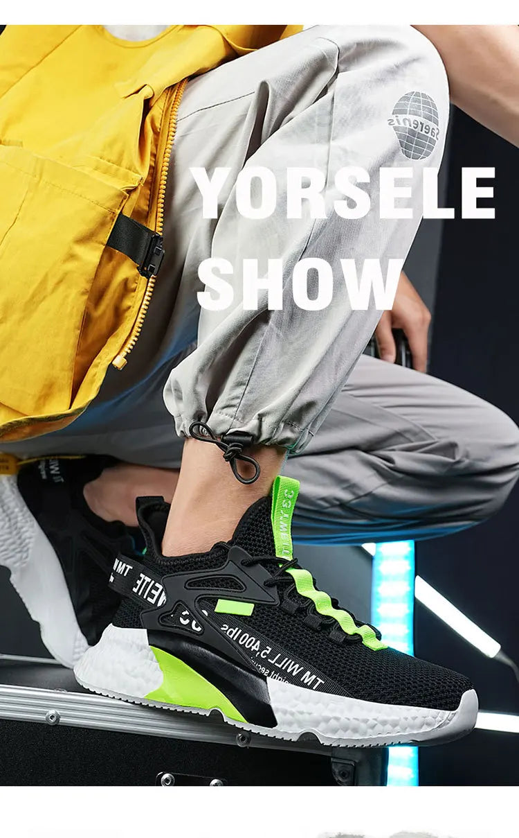 Men's new shoes sneakers light casual fashion running elastic leisure outdoor mesh summer sports tennis man walking 2025 size