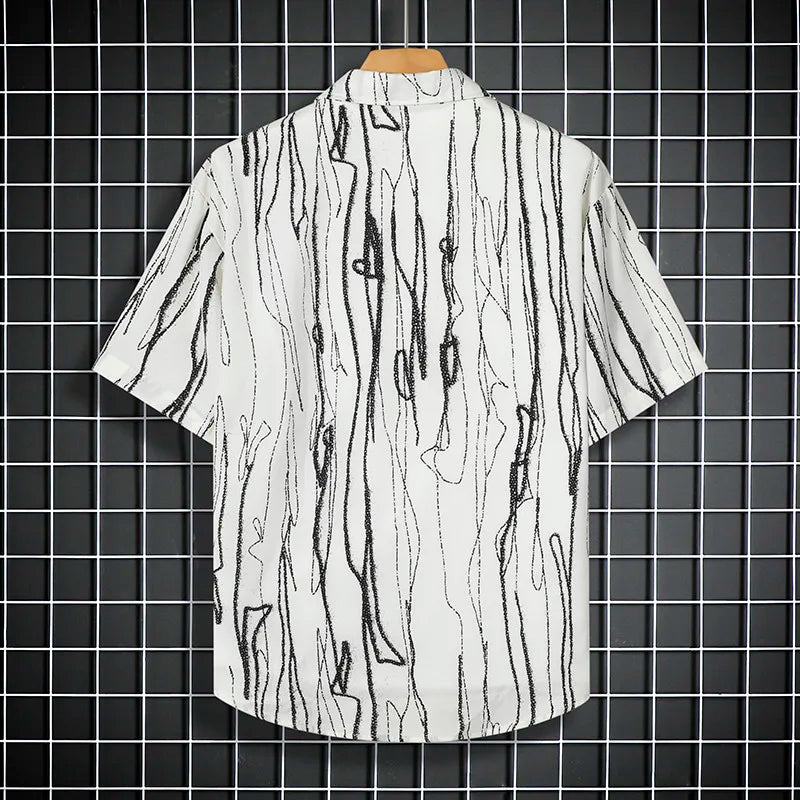 Stay Cool in Style Short Sleeve Men's Shirt Add Some Edge To Your Look with Our Short Sleeve Black Shirt for Men