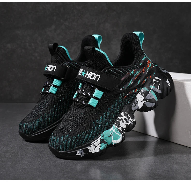 Autumn Children Fashion Sports Shoes High Quality Outdoor Sneakers Boys Girls PU Leisure Trainers Shoes Kids Casual Sneaker