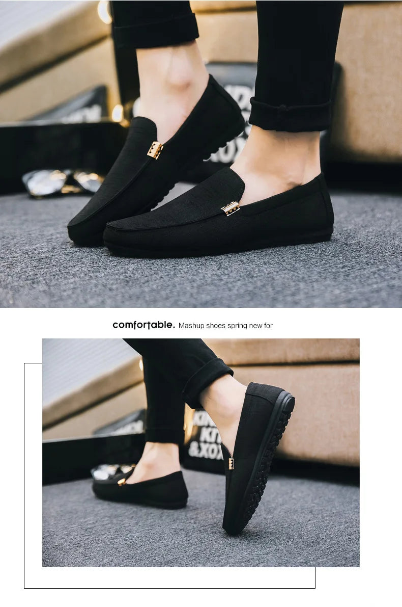 Shoes Men Casual Comfort Men Shoes Denim Male Shoes Adult Footwear 2023 New Men Loafers Canvas Shoes Men Sneakers Driving Shoes