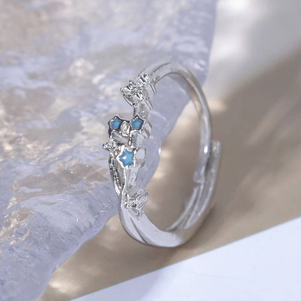 Sweet Couple Night Glowing Star Style Unique Design Premium Feel Adjustable Rings Simple Opening Luminous Lovers Exquisite Ring