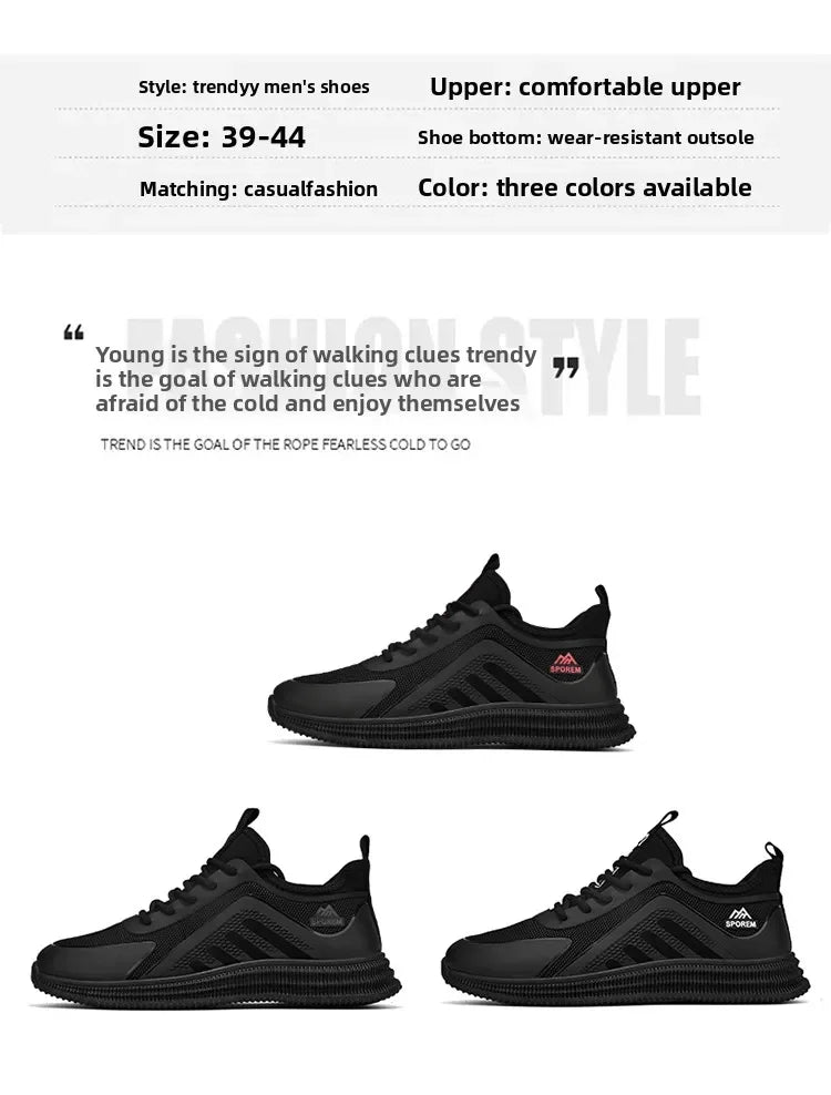 Sports Shoes Man's Lightweight Soft Sole Casual Comfortable Shoes Thin Flat Bottom Resistant To Dirt Trendy Streamline Anti-slip