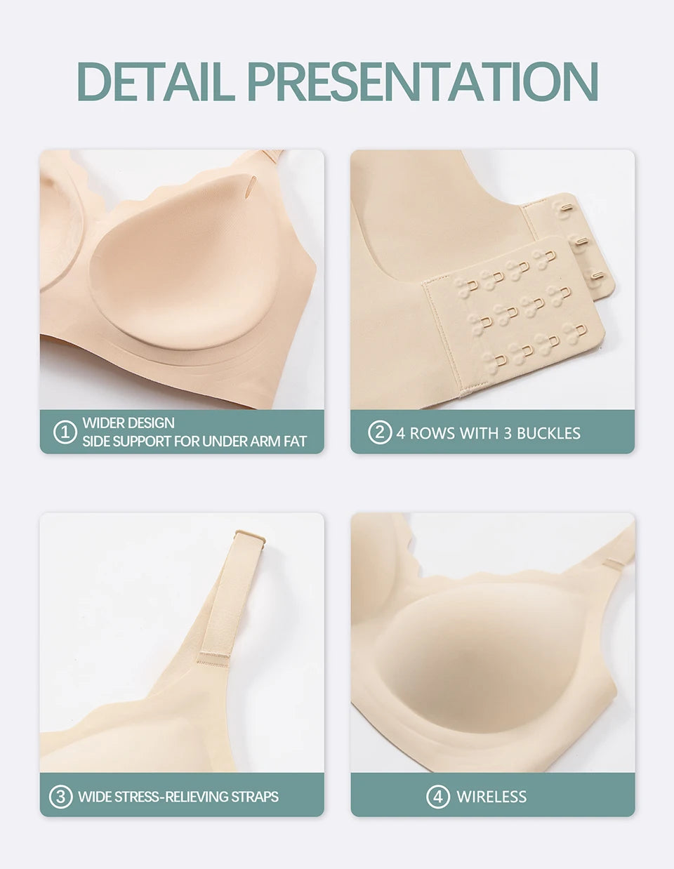 Women's Push Up Soft Bra Removable Padded Non Wired Bra Comfort Seamless Full Coverage Everyday Bra Underwear For Women