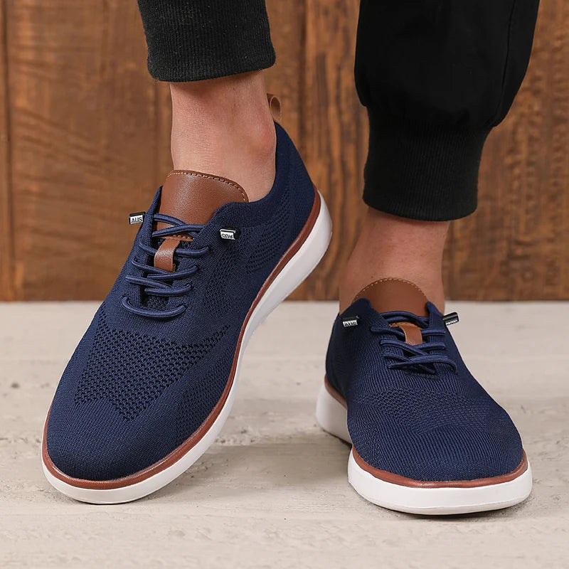 Fashionable Avant Garde Men's Sports Shoes Knitted Mesh Breathable Trendy Appearance Flat Shoes Versatile Street Casual Shoes