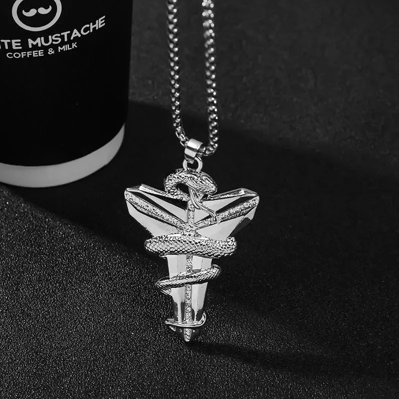 2023 Necklace for Men Basketball Fans Commemorative Necklace Pendant Snake Mamba Cross Jewelry Tide Daily Wearing