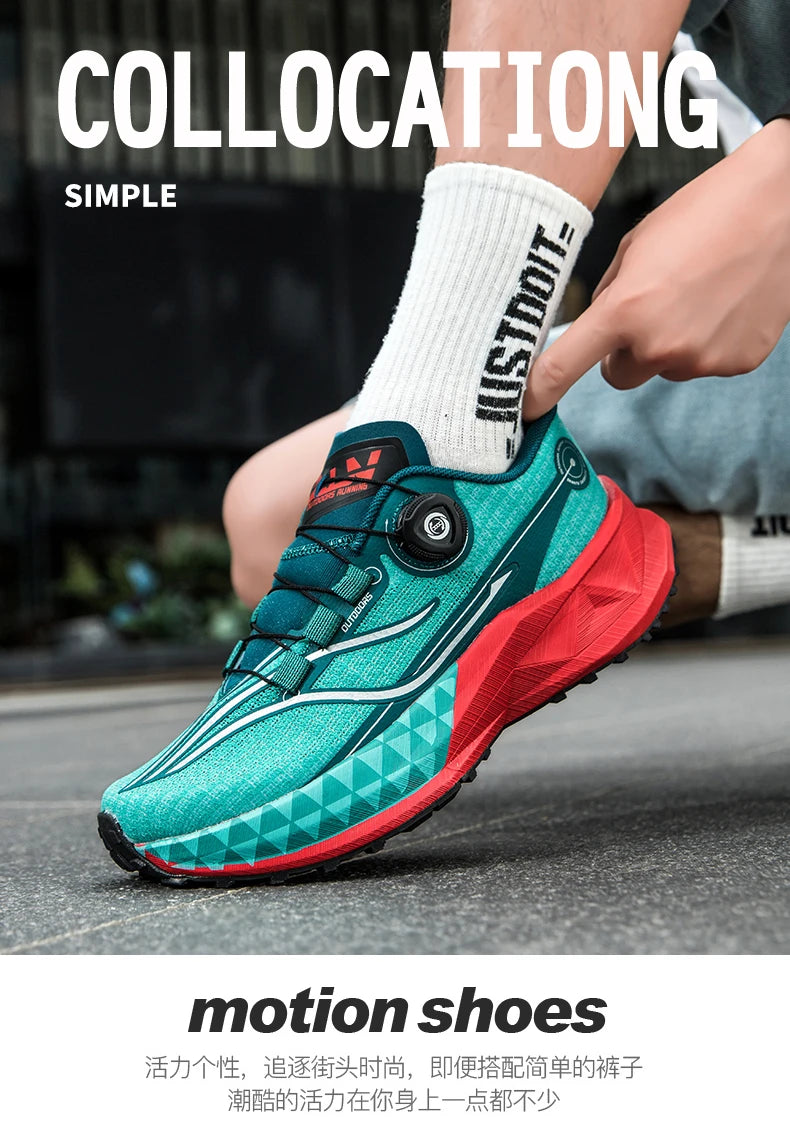 2025 New Lightweight Outdoor Casual Sports Shoes With Rotating Buckle Carbon Plate And Popcorn Outsole Running Shoes For Men