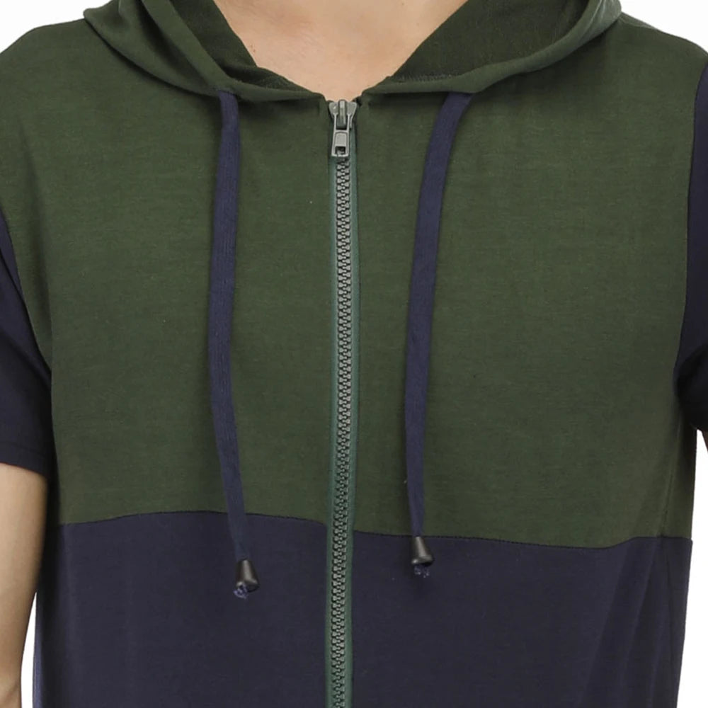 Men Short Sleeve Jumpsuit Sweatshirt Male Hoodies Zipper Overalls Bodysuit Rompers Short Pant Casual Home Wear Tracksuit Pajamas