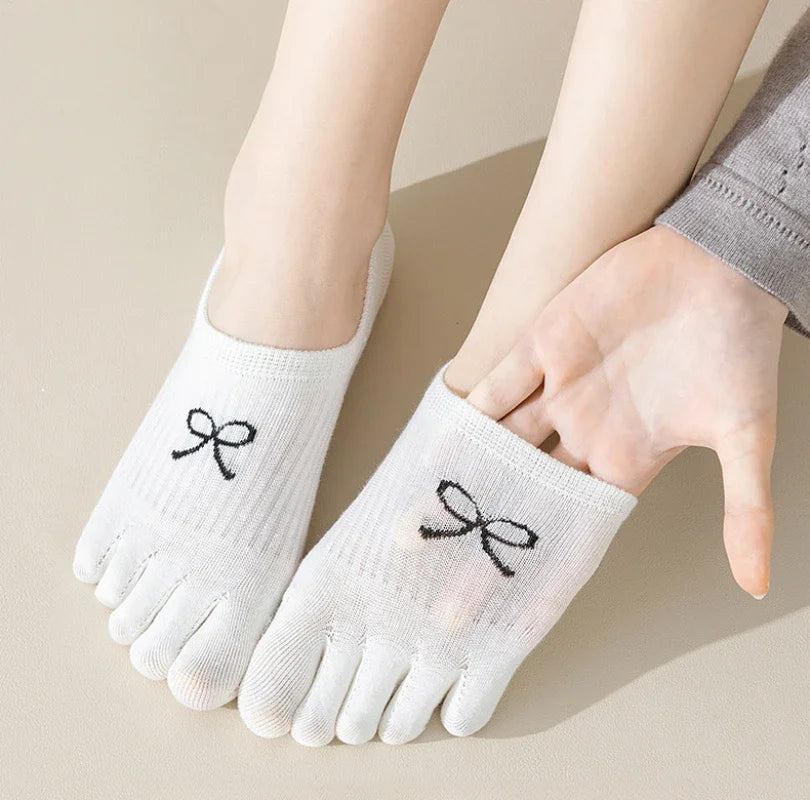 5 Pairs Five Finger Socks Women  Anti-slip Cotton Toe Socks with Separate Fingers Sports Summer Thin Slipper Socks