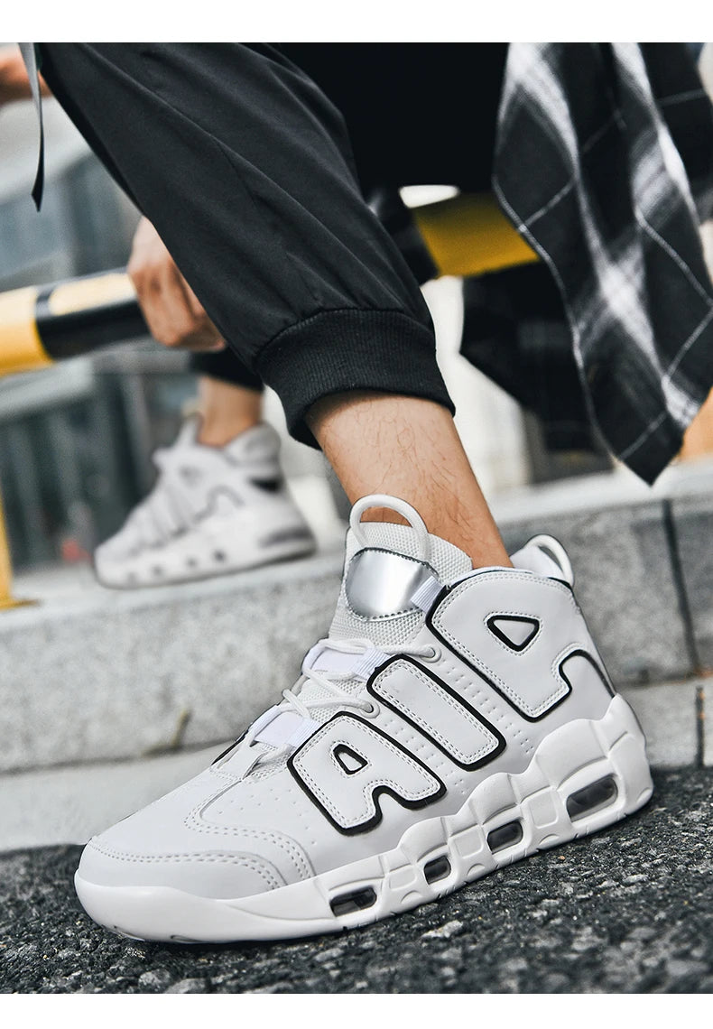 2025 Men's Air Cushion Running Shoes Breathable Knit Upper Shock Absorption Gym Jogging Shoes Basketball Shoes New