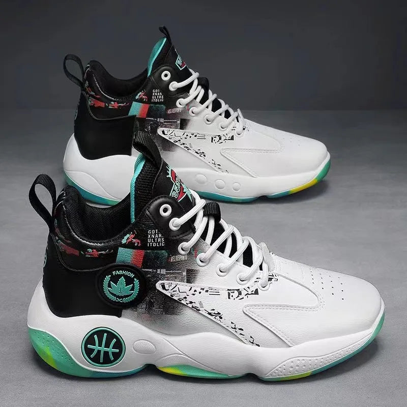 High-top Basketball Shoes Men's 2025 Summer New Thick-soled Height-enhancing Youth Student Sports Shoes Breathable and Non-slip