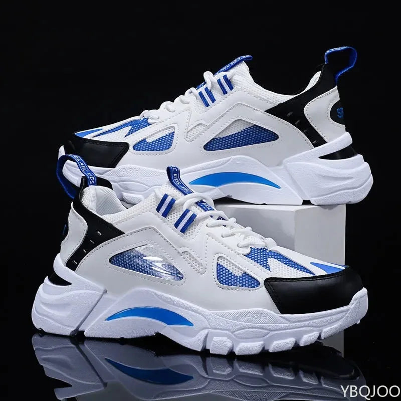 New Men's Shoes Spring Autumn Breathable Mesh Shoes Thick soled Height Increasing Shoes Men's Versatile Trendy Sports Shoes
