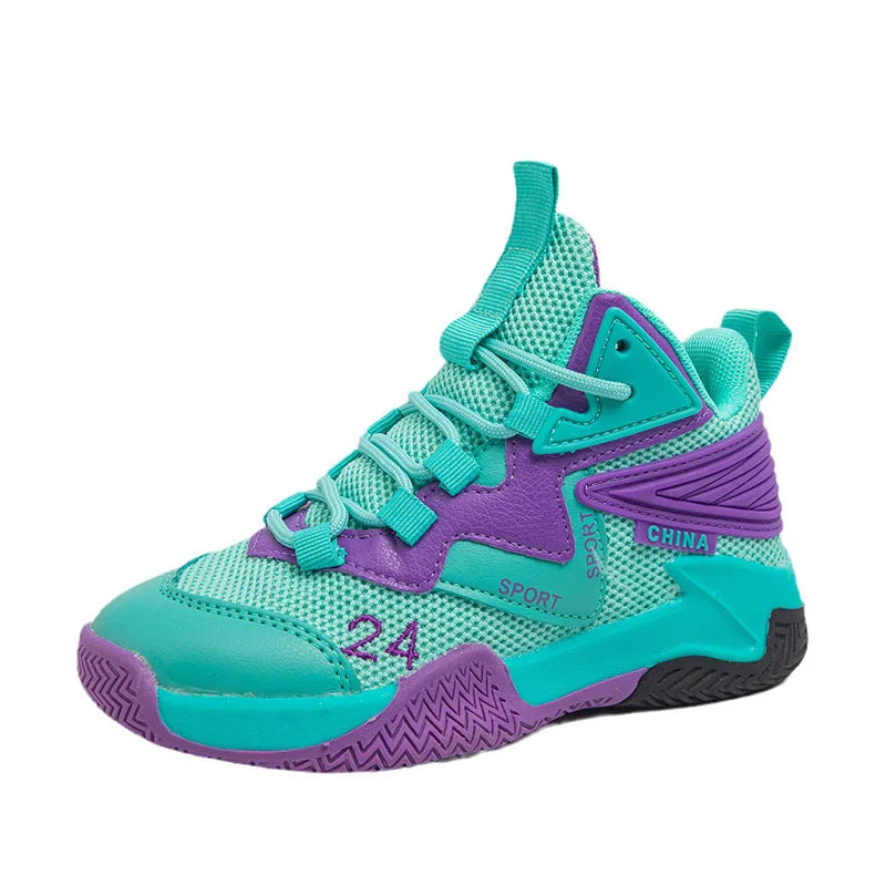 Boys' basketball shoes 2025new children'smeshbreathablesneakersboys' casual shoes, middle and big children's running shoes, tide