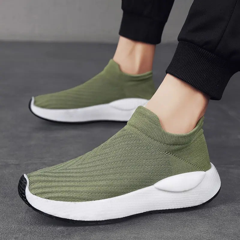 Men's Platform Sneakers - Slip-On Casual Shoes for Gym & Daily Wear