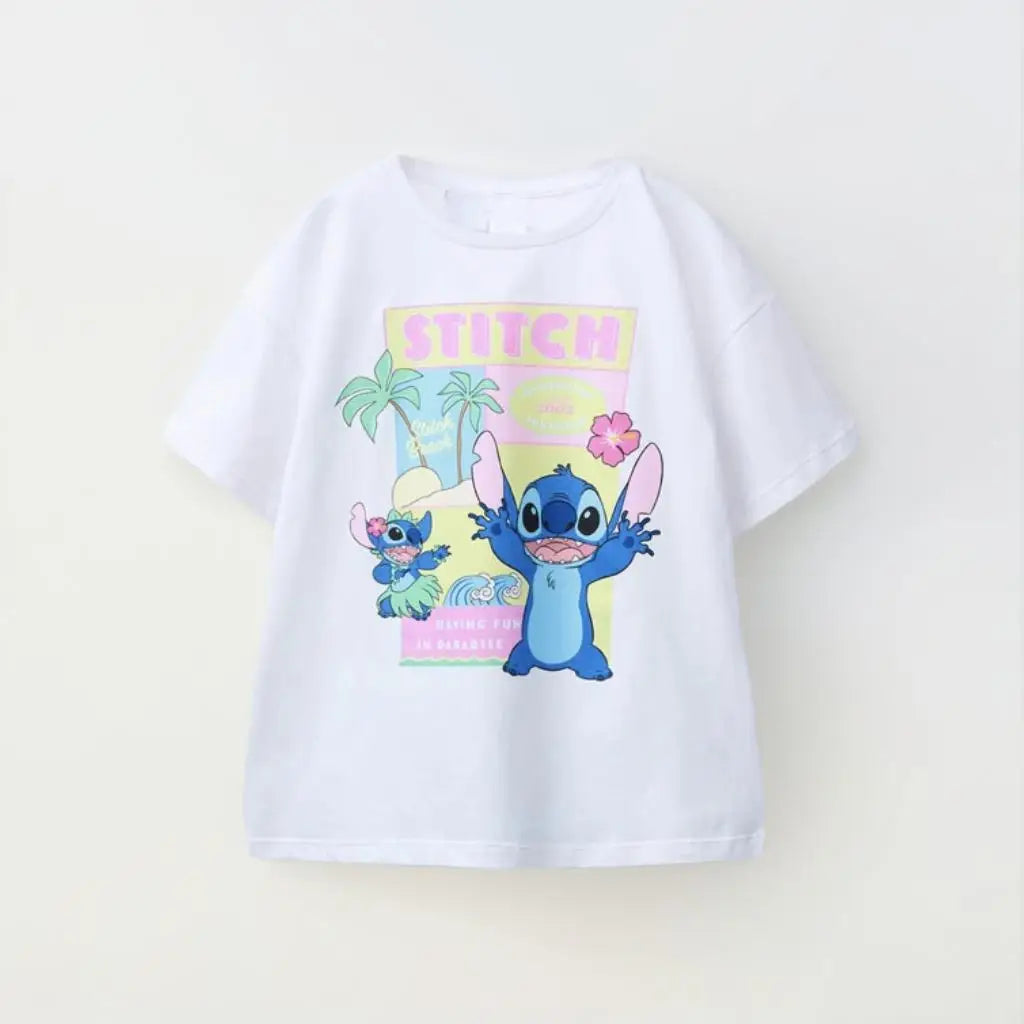Boys Cartoon T Shirt Casual Loose Pure Cotton Short Sleeve Bottoming Shirt Girls Baby New Printed Tees Cute Round Neck Tops