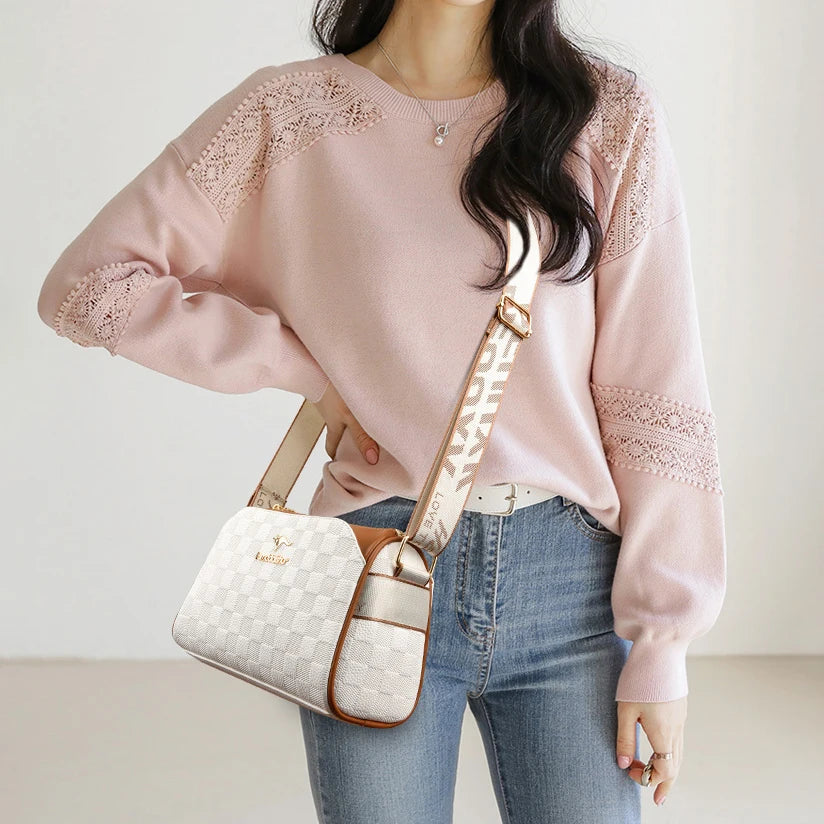 Women High Quality Soft Leather Shoulder Bags Luxury Designer Purses Crossbody Bag Ladies Vintage Messenger Commuting Sac A Main