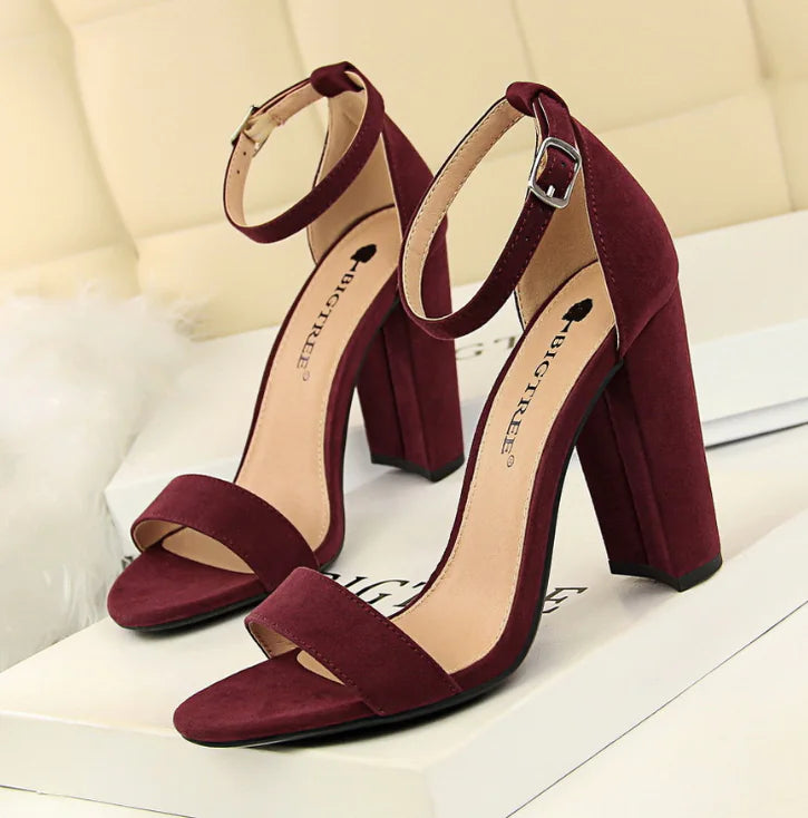 Summer High Heels, Fashionable Simple Chunky Sandals