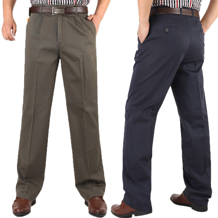 Thick Men's Pure Cotton Casual Pants