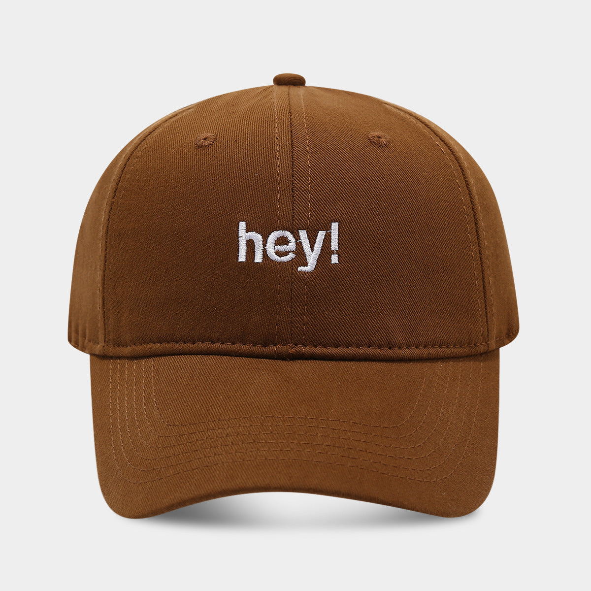 Creative Letters Hey Embroidery Soft Top Peak Cap