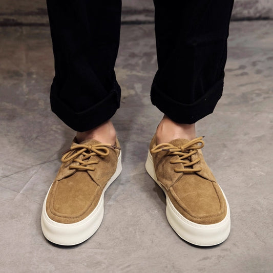 Thick Bottom Hight Increasing Board Suede Lace-up Casual Shoes