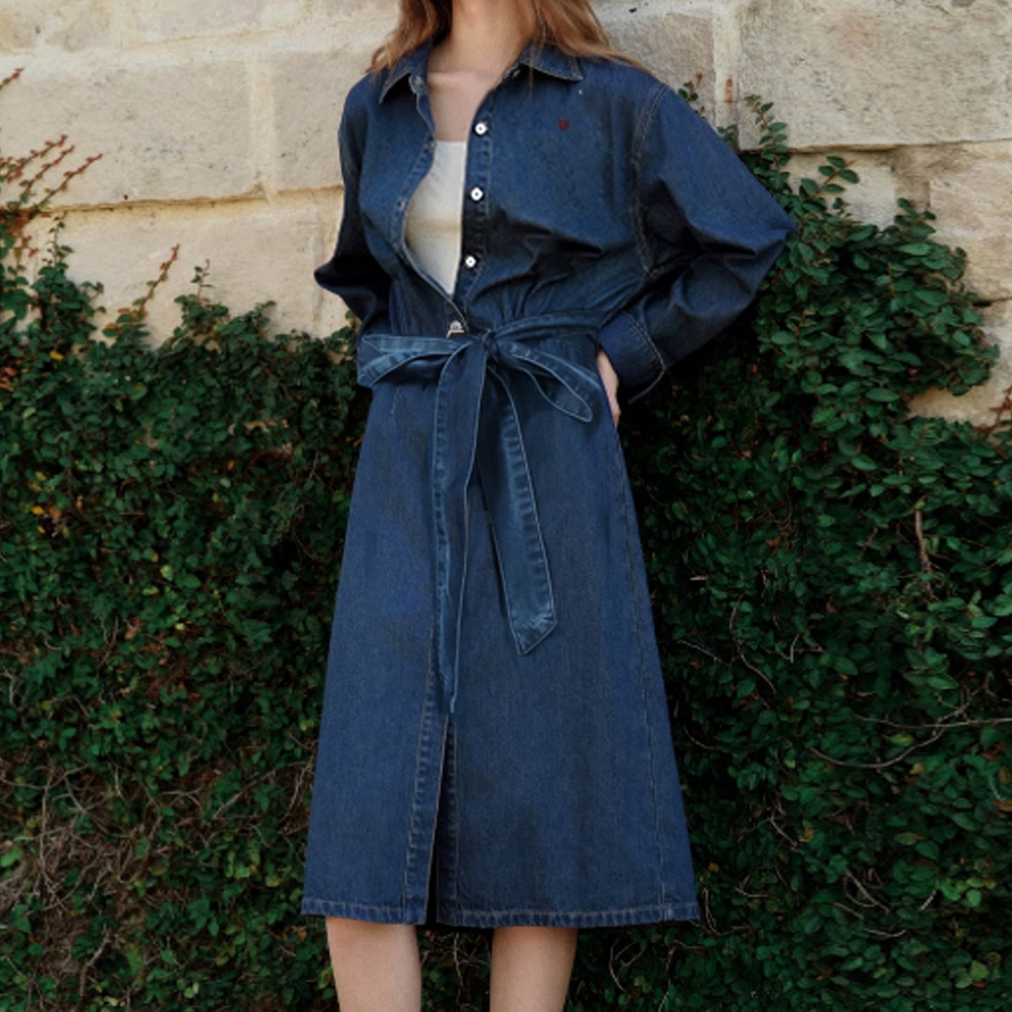 Temperament Long Sleeve Loose Slimming Denim Dress