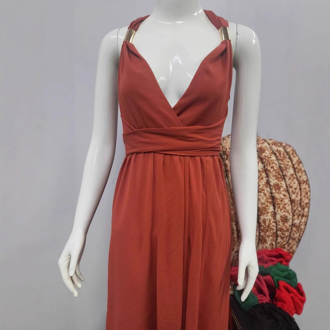 Women's Fashion Cross Bandage One-piece Dress