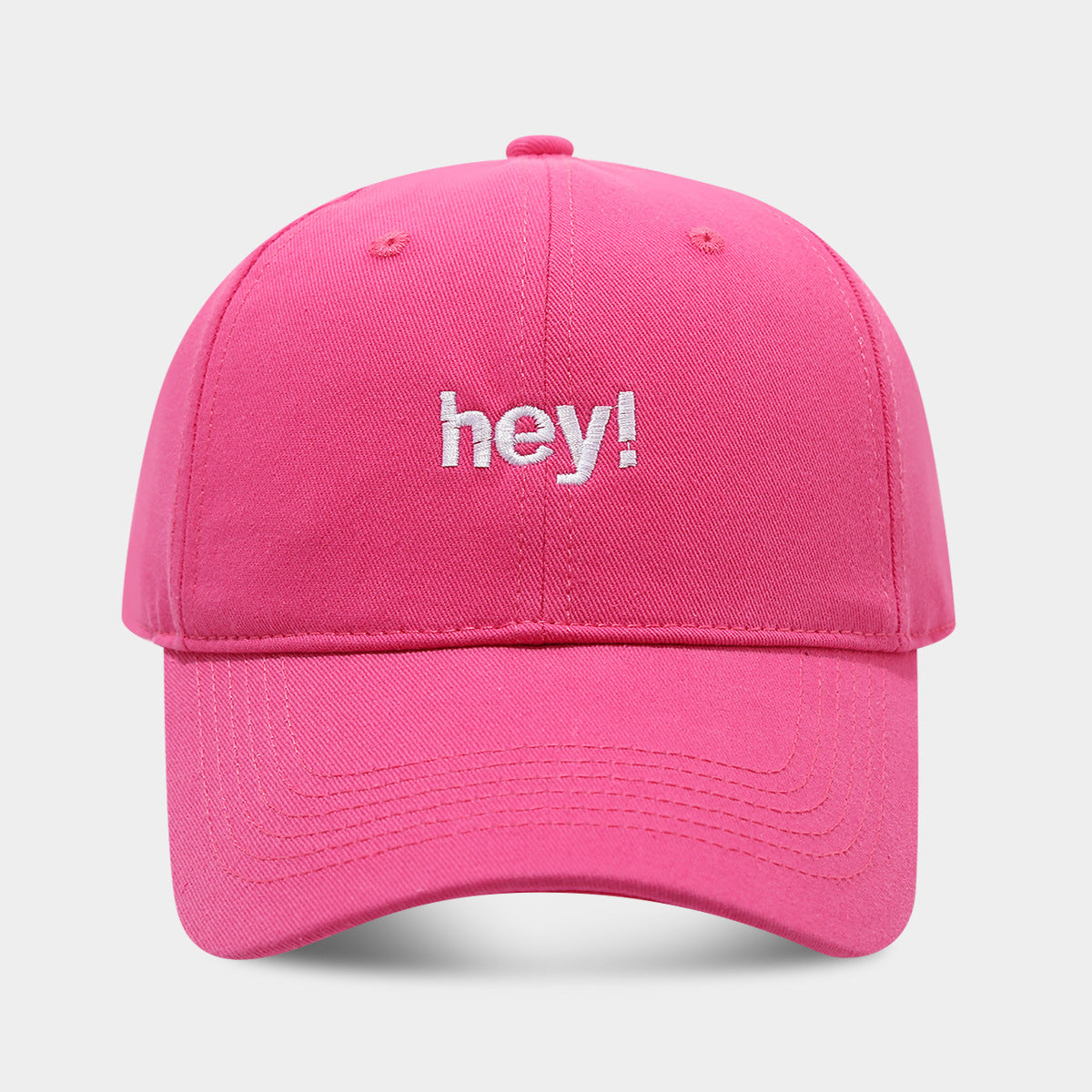 Creative Letters Hey Embroidery Soft Top Peak Cap