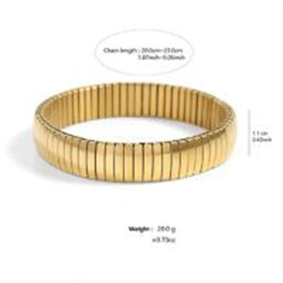 Trendy Square Italy Stainless Steel Bracelets For Women Men HipHop Metal Italian 18 Modules Bracelet Stretchable Jewelry