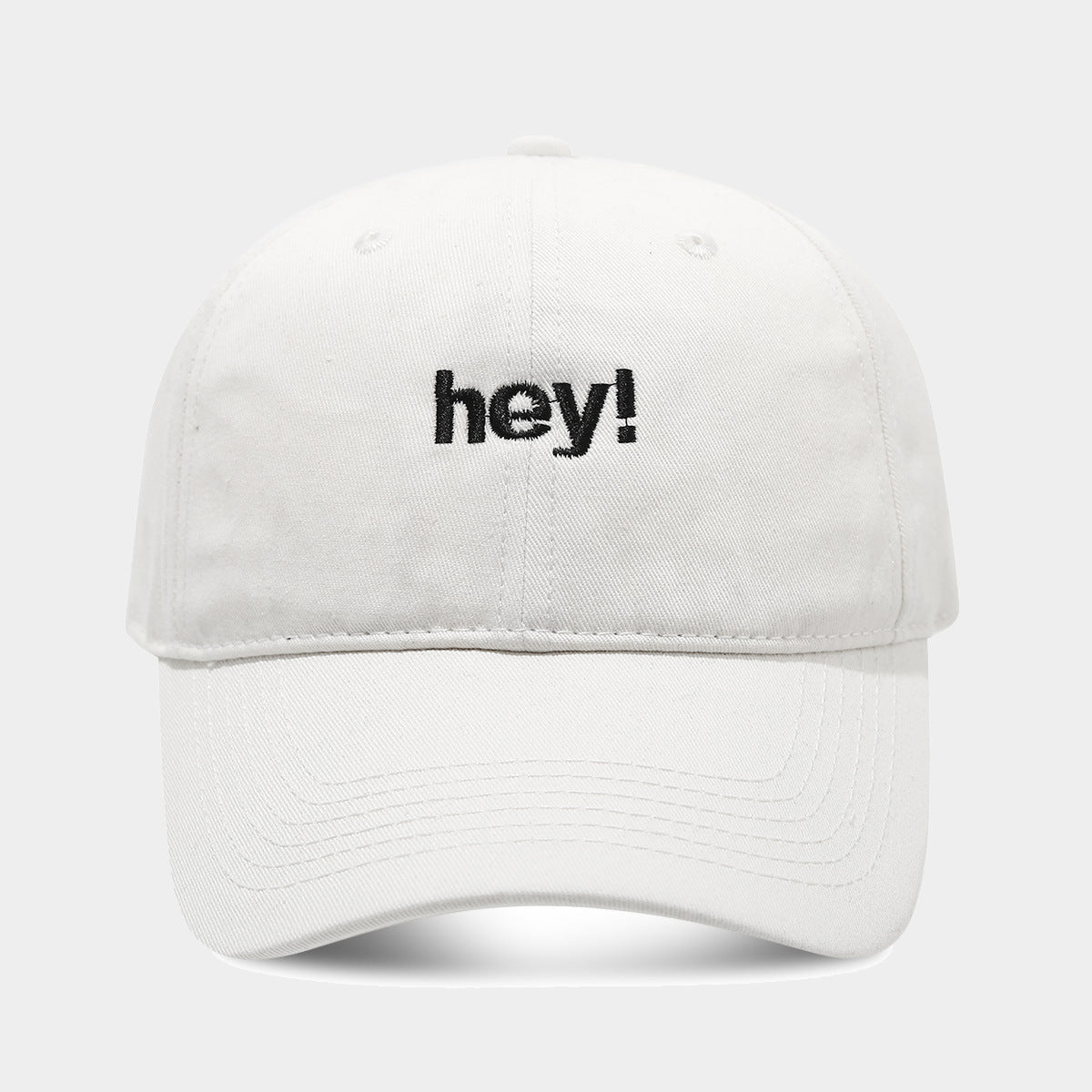 Creative Letters Hey Embroidery Soft Top Peak Cap