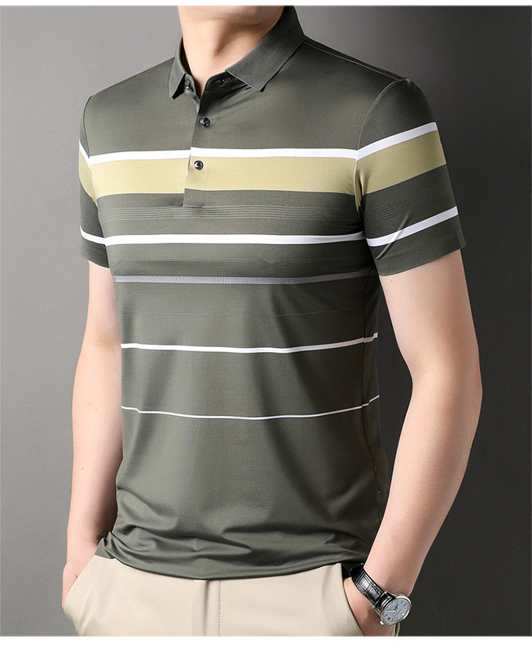 Summer Men's Short-sleeved Lapel Seamless