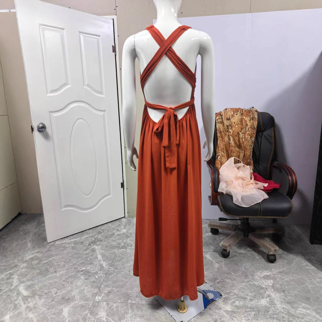 Women's Fashion Cross Bandage One-piece Dress