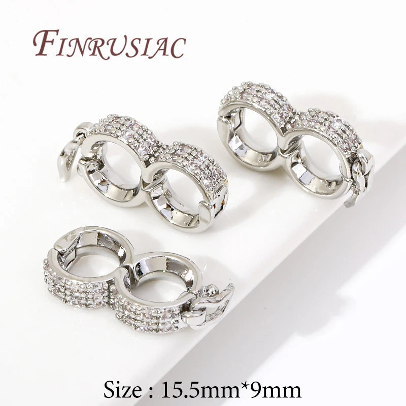 Necklace Clasps 18K Gold Plated Brass with Zircon Pearl Enhancer Clasps For DIY Bracelets Accessories Jewelry Making Supplies