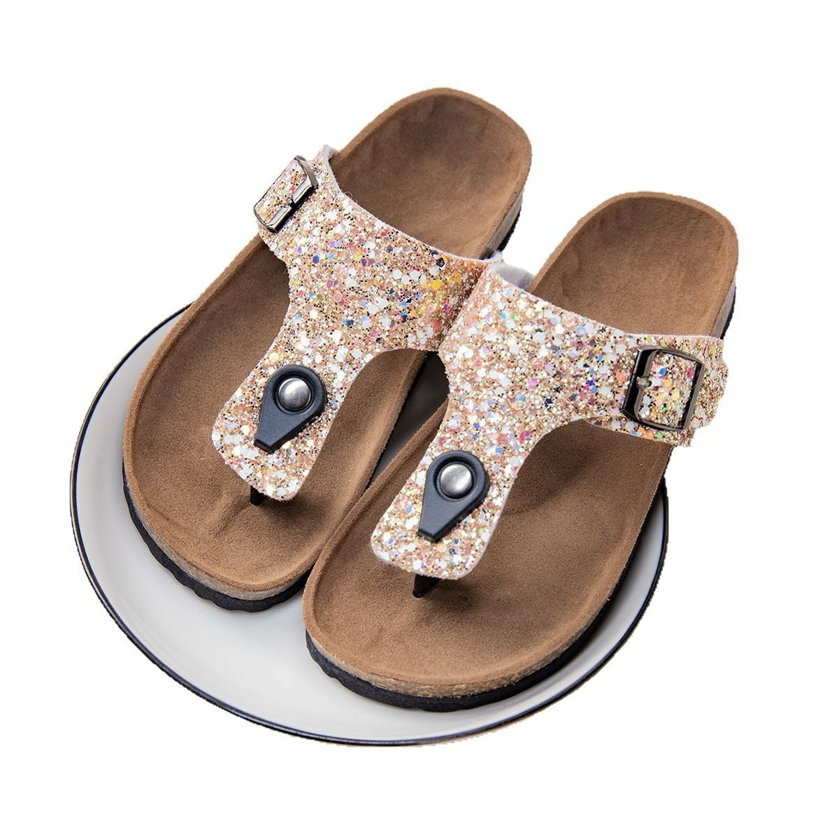 Cork Flip-flops Couples Shoes Beach Outdoor Slippers