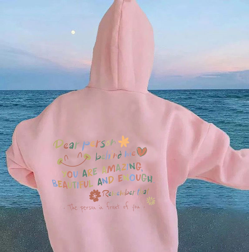 Women's Personalized Letter Printed Fleece Hoodie