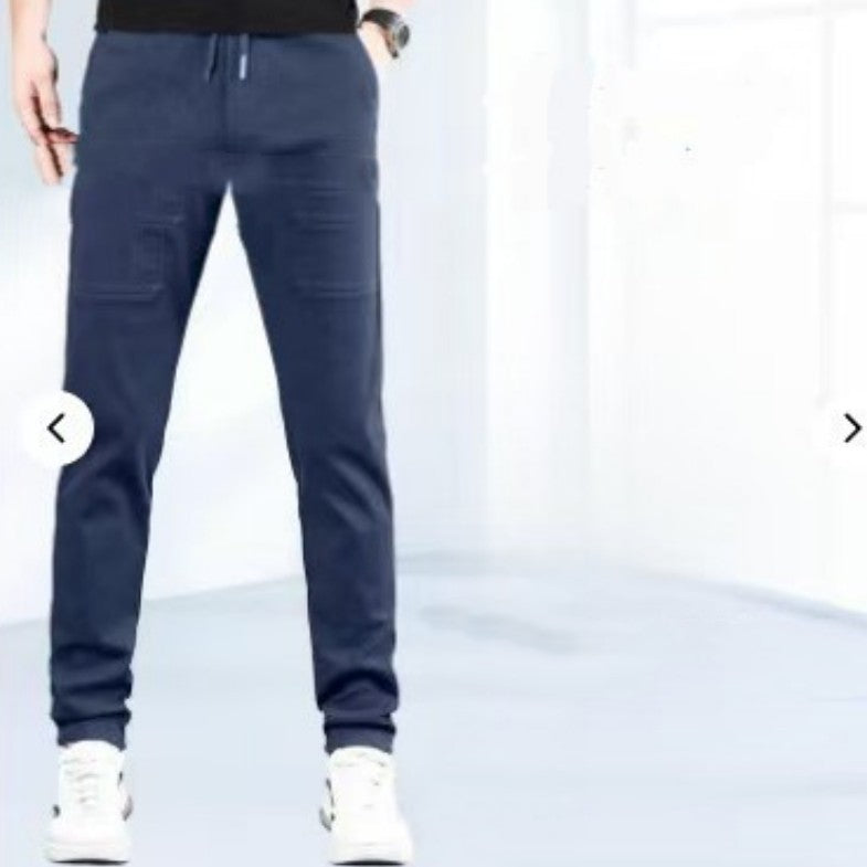 Summer Solid Color Waterproof High Elastic Men's Casual Pants