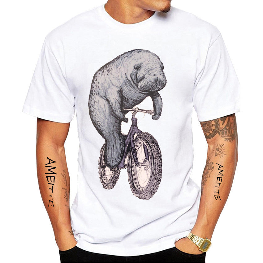 Fashion Personality Animal Funny Men's Printed Top