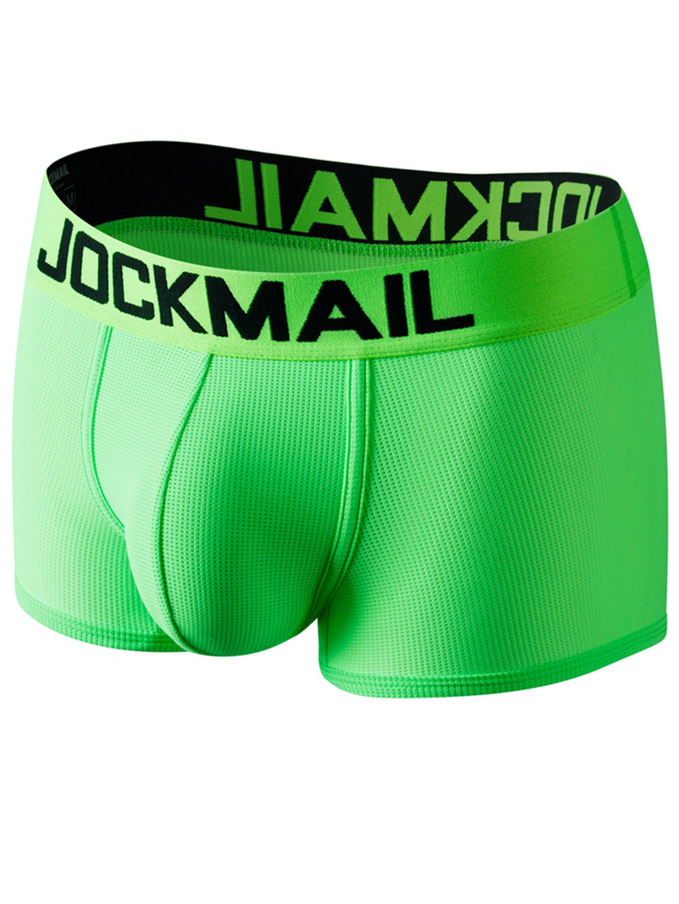 4pcs JOCKMAIL Sexy Neon Low Waist Mesh Breathable Boxer Briefs - Quick Dry, Medium Stretch, Semi-Sheer, Solid Color, Hand Washable, Comfortable Mens Underwear for Summer, Gym, Sports - High-Quality Nylon Fabric