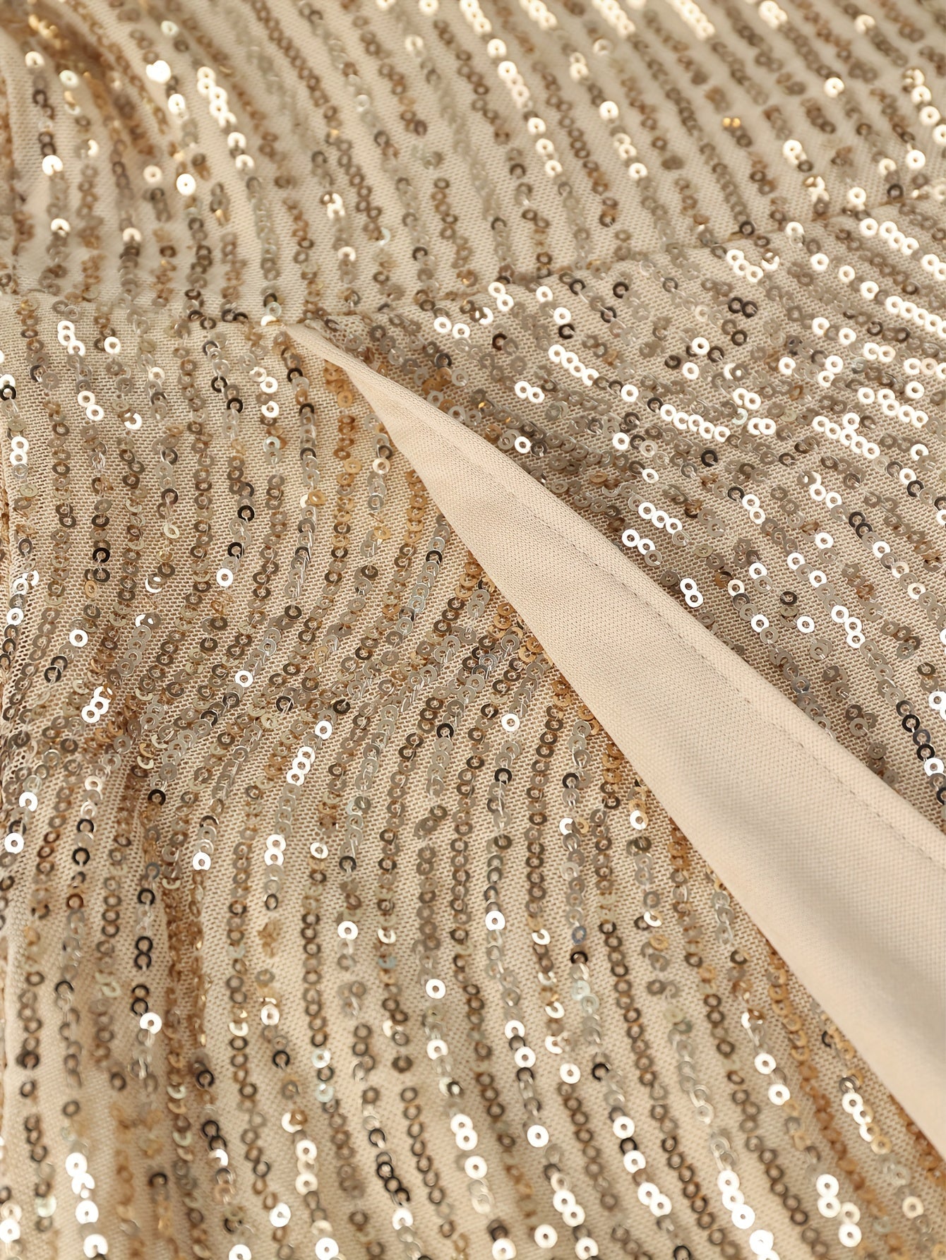 Elegant Backless Sequin Midi Dress with Wave Pattern, Cross Straps & High-Low Hem - Perfect for Parties & Formal Events, Polyester, Spring/Summer Collection, Party Dress | Elegant Backless Dress | Polyester Fabri