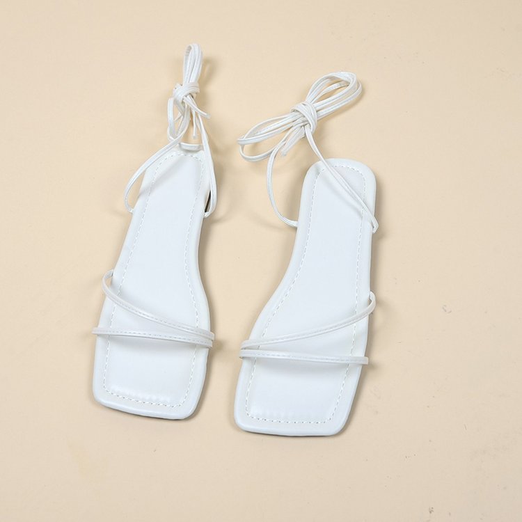 European And American Ankle Ring Bandage Cloth Flat Sandals Women's Summer