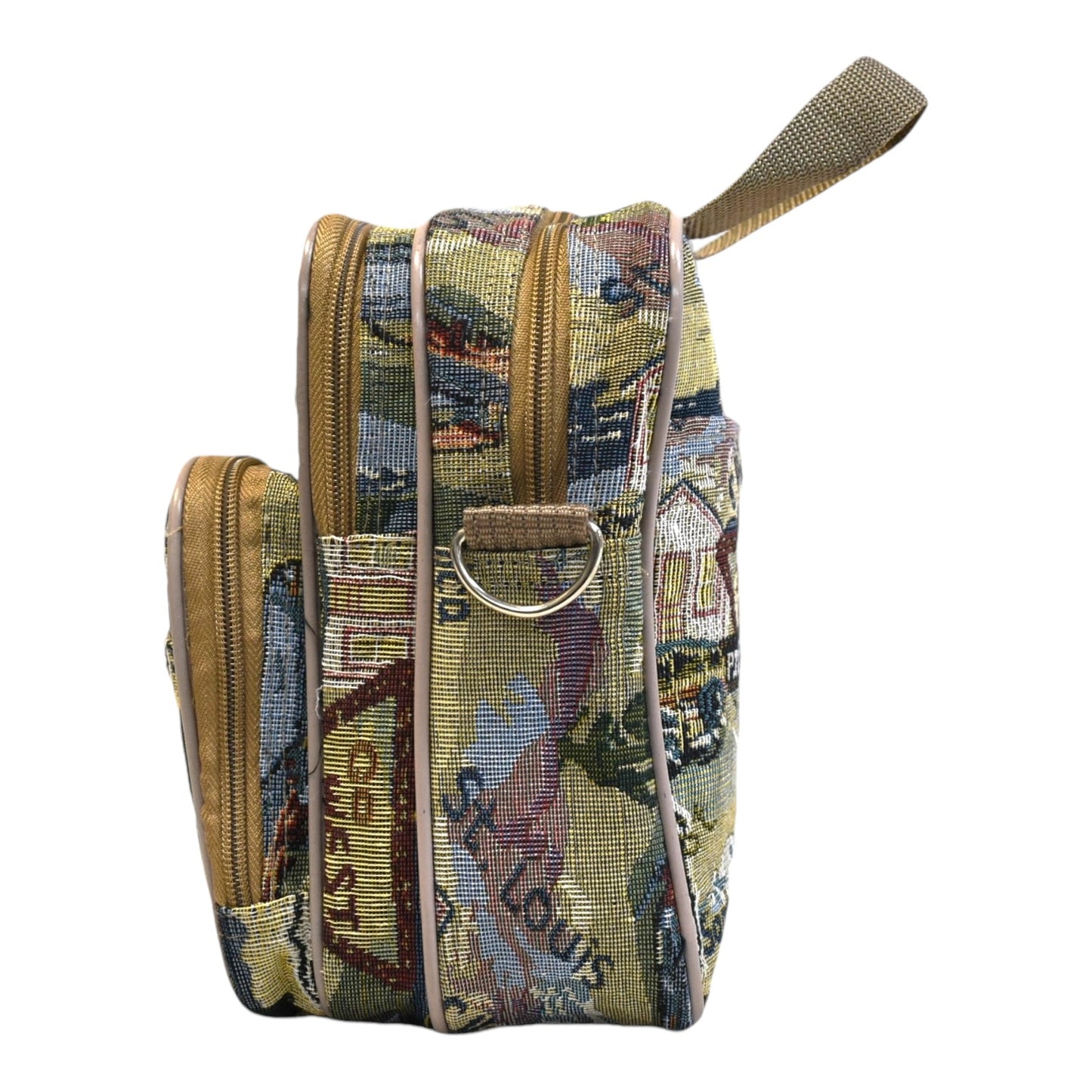Stylish Compact Crossbody Sling Bag with Adjustable Strap, Durable Woven Fabric, Multiple Compartments, and Unique Route 66 Travel Print for Everyday Adventures